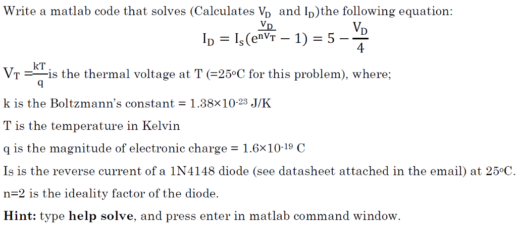  Write a matlab code that solves (Calculates Vp and Ip)the following