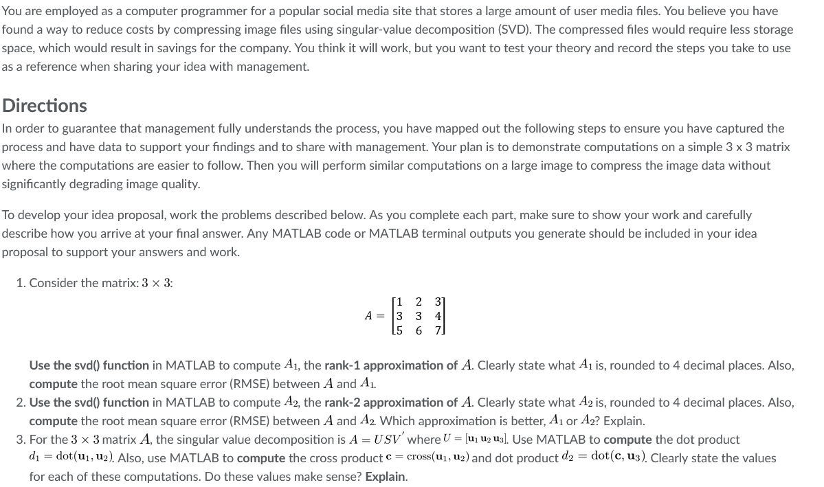 Applied linear Algebra. Could I get help on the first 3? if