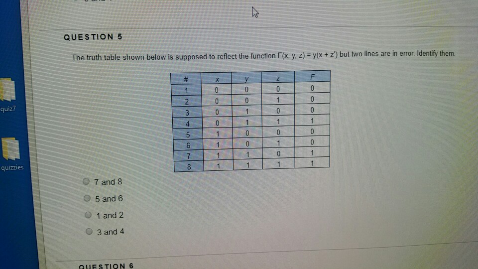 Deterministic finite automaton O Algorithmic state machine quiz? QUESTION 7 the state