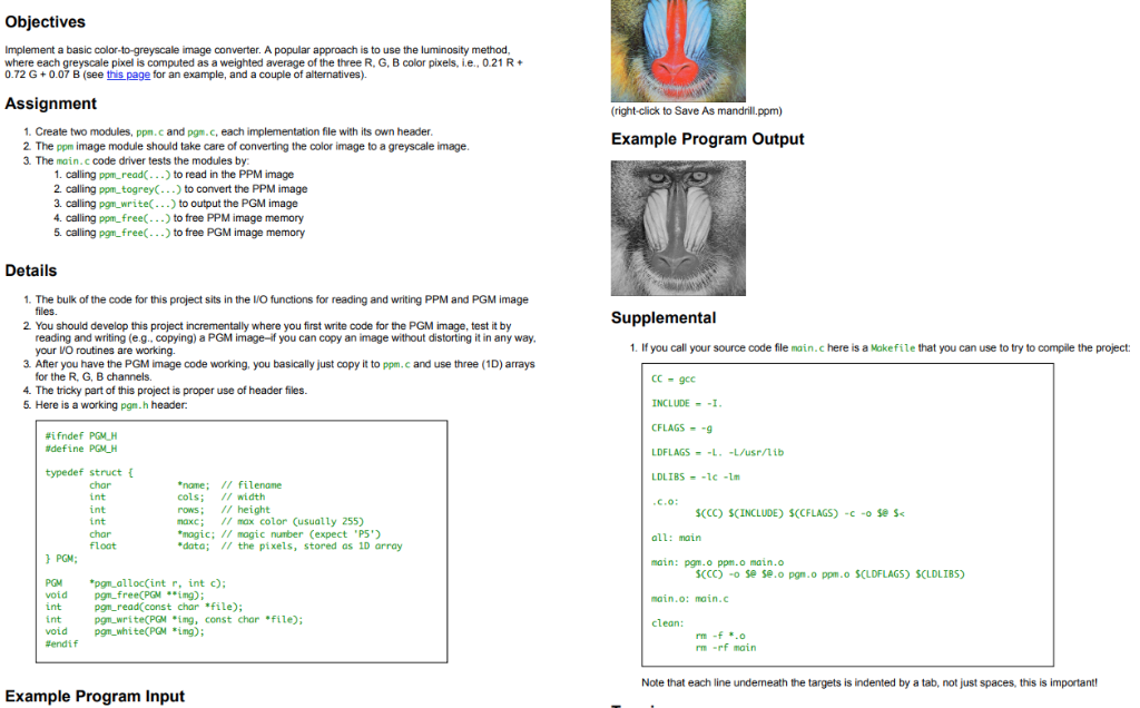 Implement a basic color-to-greyscale image converter. A popular approach is to