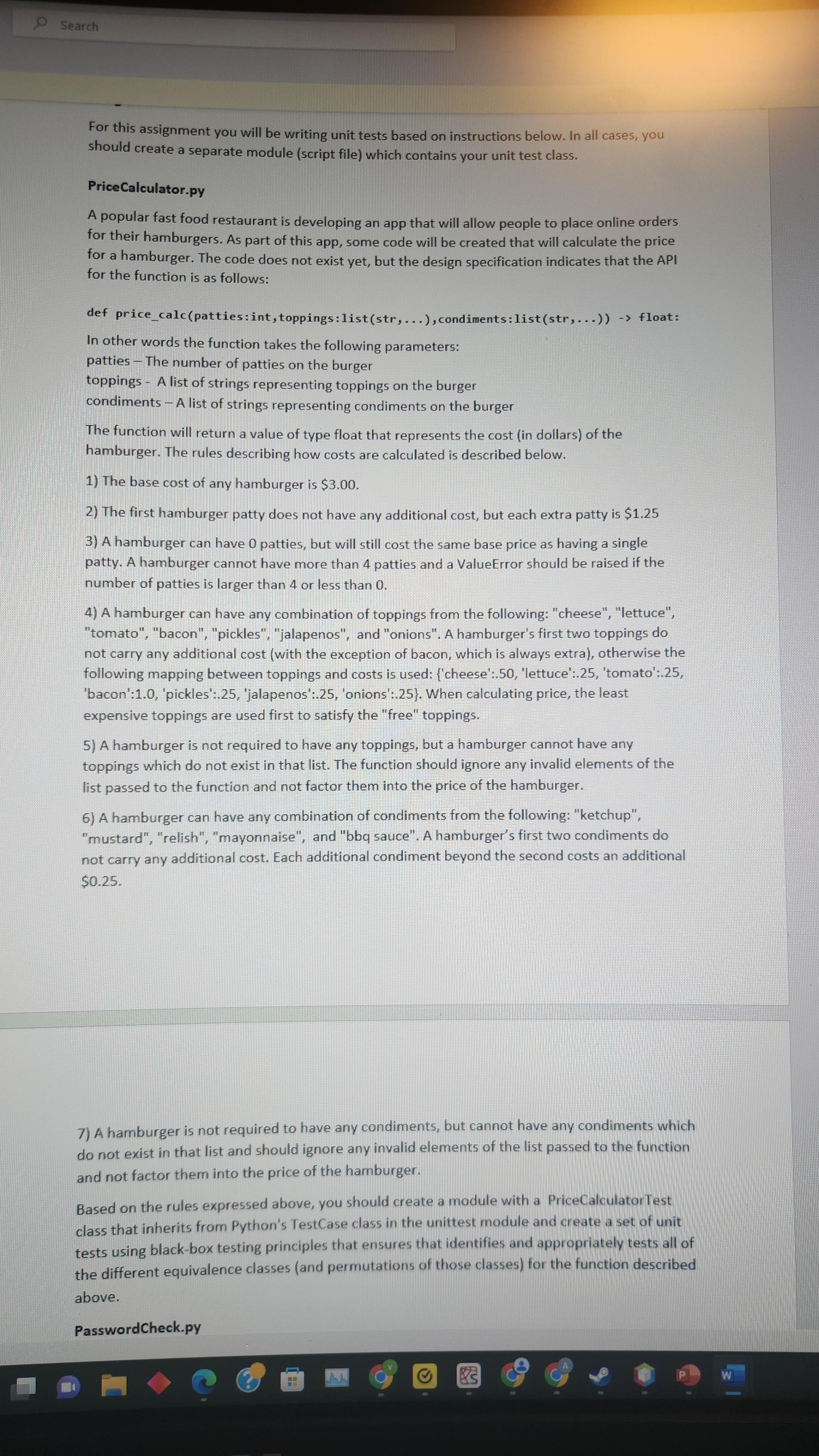  Assignment Instructions For this assignment you will be writing unit tests