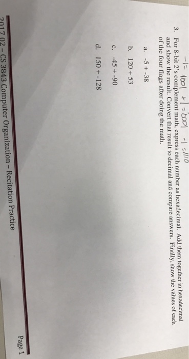  Help experts on how to do question 3 For 8-bit 2's