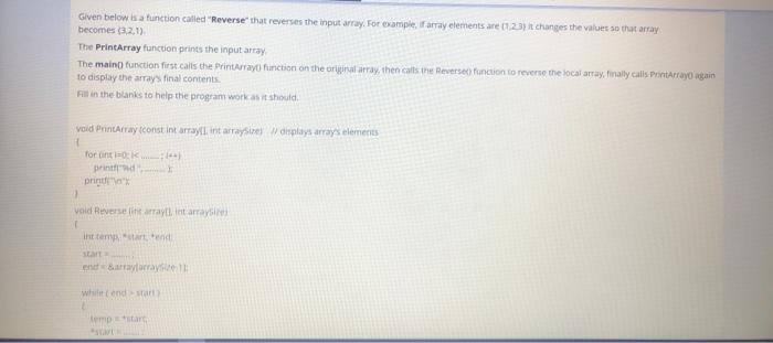  Given below is a function called "Reverse that reverses the input