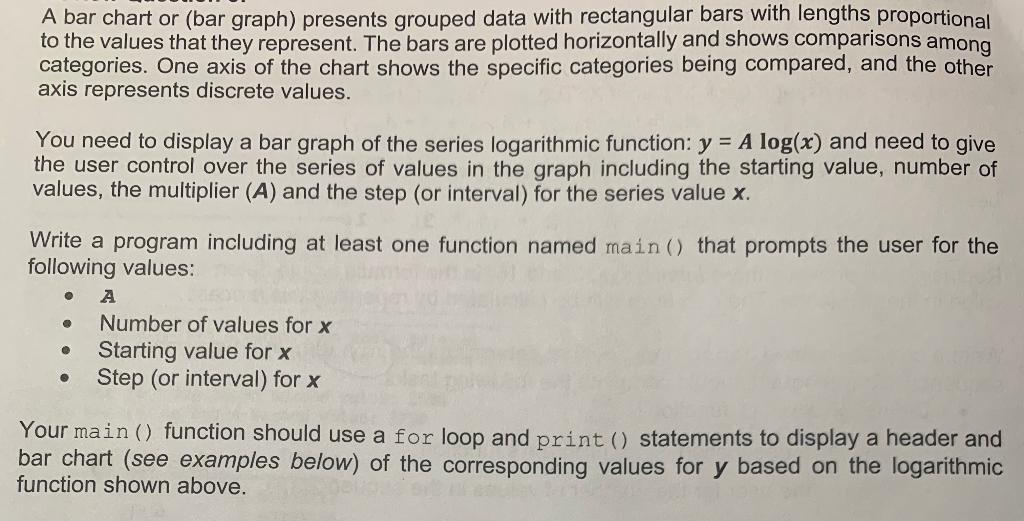  please answer it bu suing python A bar chart or (bar