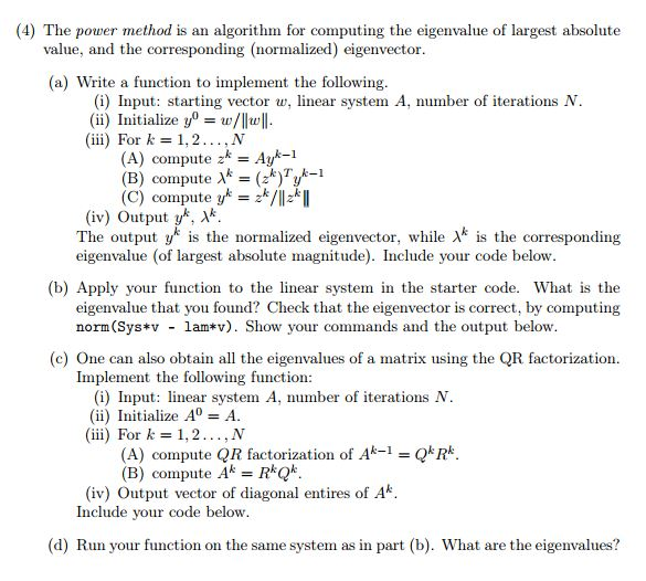  start code is % system for problem 2: A temp =