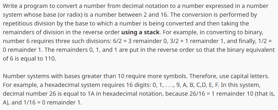  Write a program to convert a number from decimal notation to