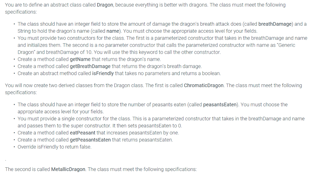 the programming language that is used is java You are to define