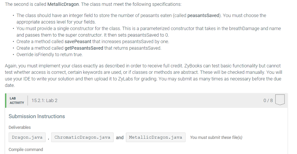 an abstract class called Dragon, because everything is better with dragons. The