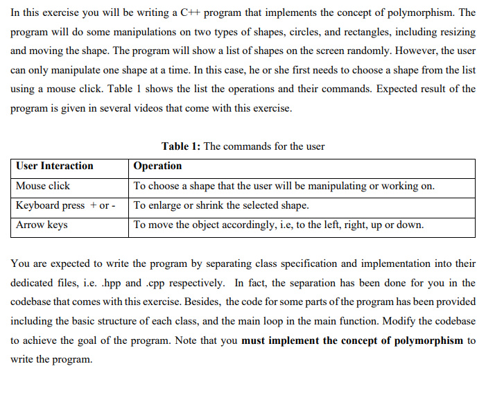 Solve in C++ #include #include #include #include #include "shape.hpp" #include "circle.hpp"