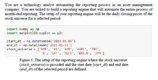 You are a technology analyst automating the reporting process in an