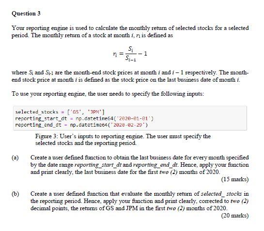 asset management company. You are tasked to build a reporting engine that