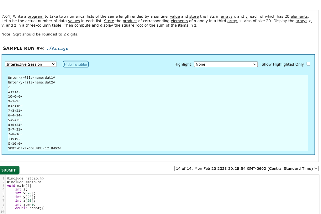 When writing the code in C using VSC it works but