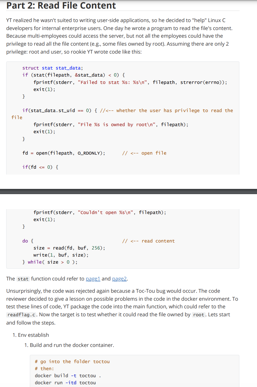  Following code of readflag.c : #include #include #include #include #include #include