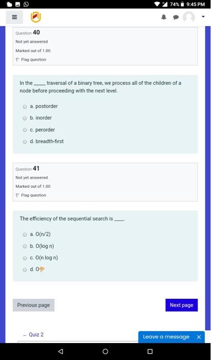 Question 32 Not yet answered Marked out of 100 Flag question The