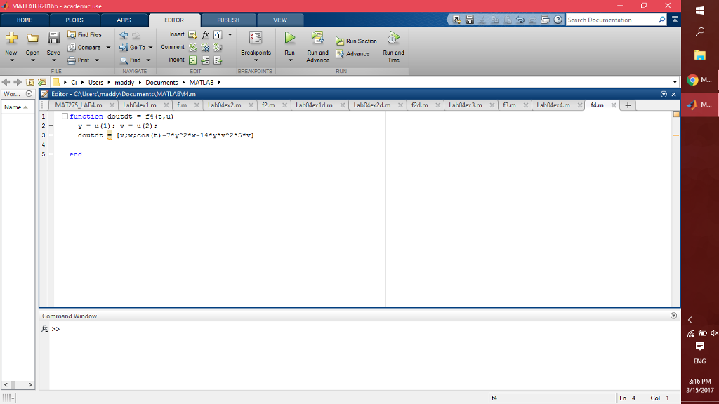properly. Here is what i have for Exercise 4 so far: Here