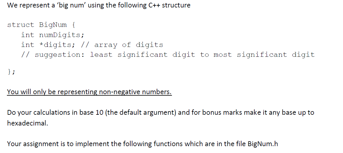  in a main program, read the big numbers, read the operator,