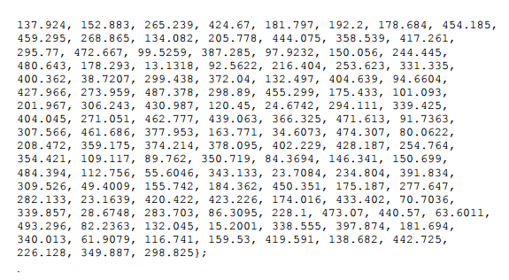 500 are between 150.0 and 200.0 133.077, 353.171, 272.317, 9.84711, 100 156,