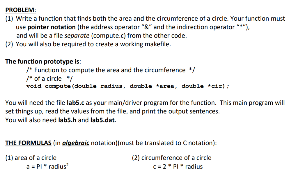  ------------------------------------------------ Lab 5.c /* LAB 5, functions that "return" more than