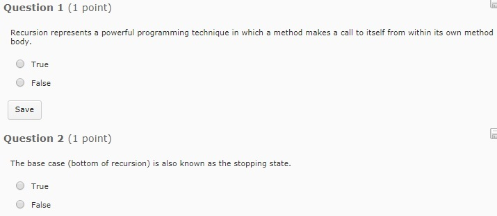  please anwser and explain why Question 1 (1 point) Recursion represents