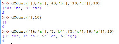 Python 3.5 Write a program, dCount(lst,n), which will take a 2-dimensional list