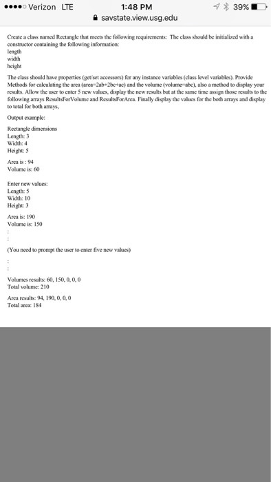  C# programming please Create a class named Rectangle that meets the