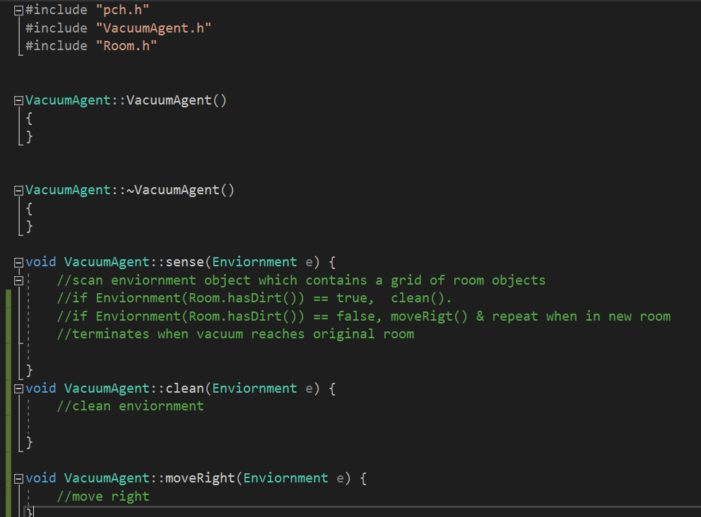 room. The program will terminate when the vacuum cleaner returns to its