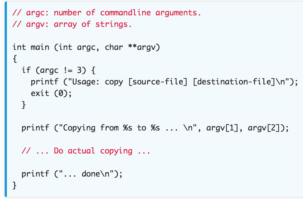 C language 2.1 Implement a program in screenExample.c that reads in a