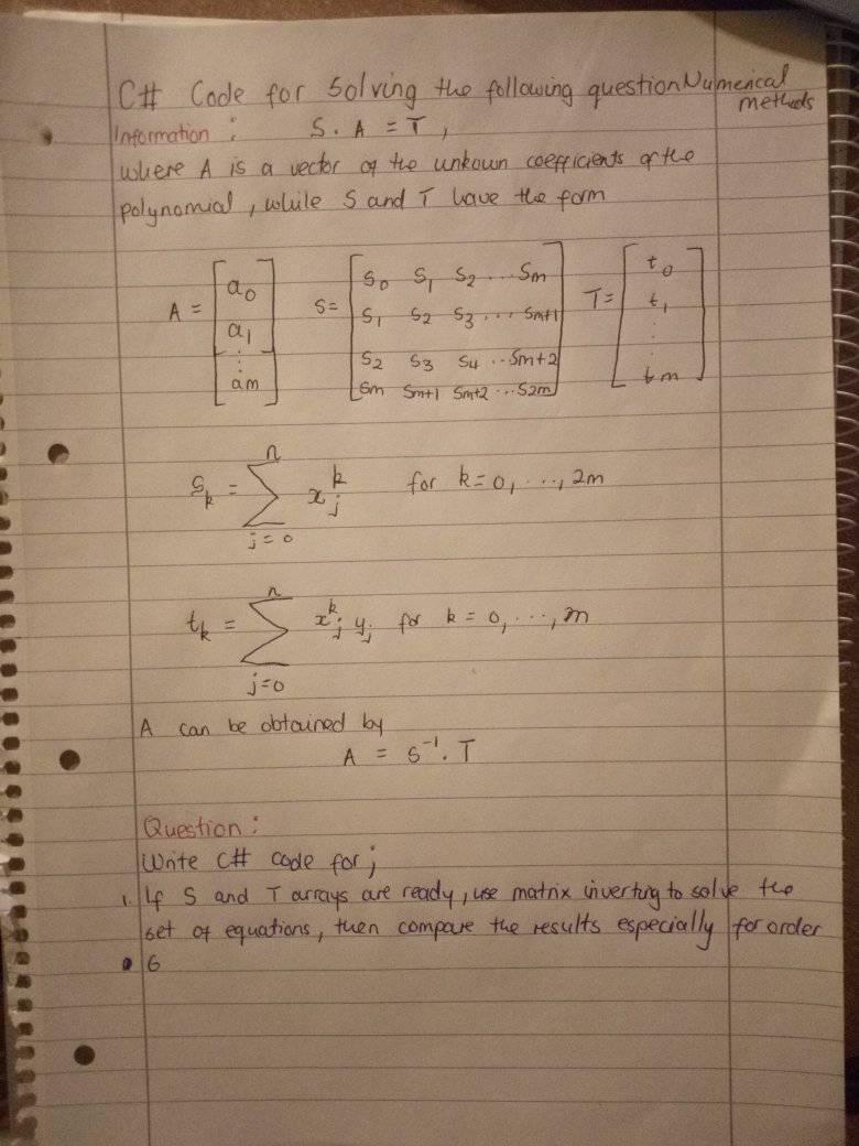  C# Code for solving the following question Womenical methods Information :