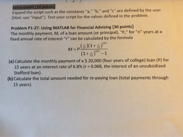  Expand the script such as the constants "a, " "b, "