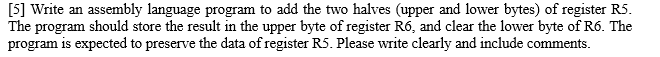 Plz answer it quickly and rightly. . [5] Write an assembly language