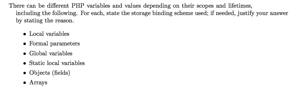  There can be different PHP variables and values depending on their