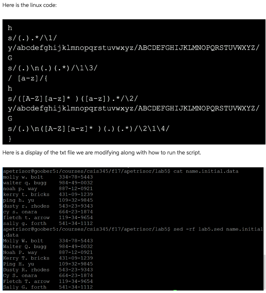 Please modify this linux code to capitalize the first letter of the