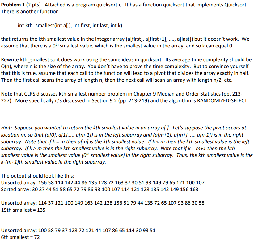  /* * Quicksort */ #include #include #define SEED 2 #define LENGTH1