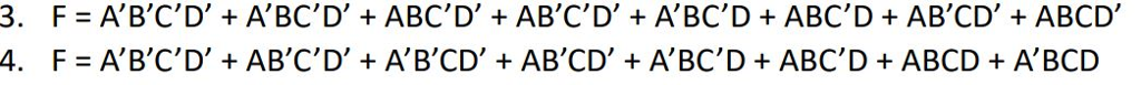 Simplify The following: F = A'B'C'D' + A'BC'D' + ABC'D' + AB'C'D'