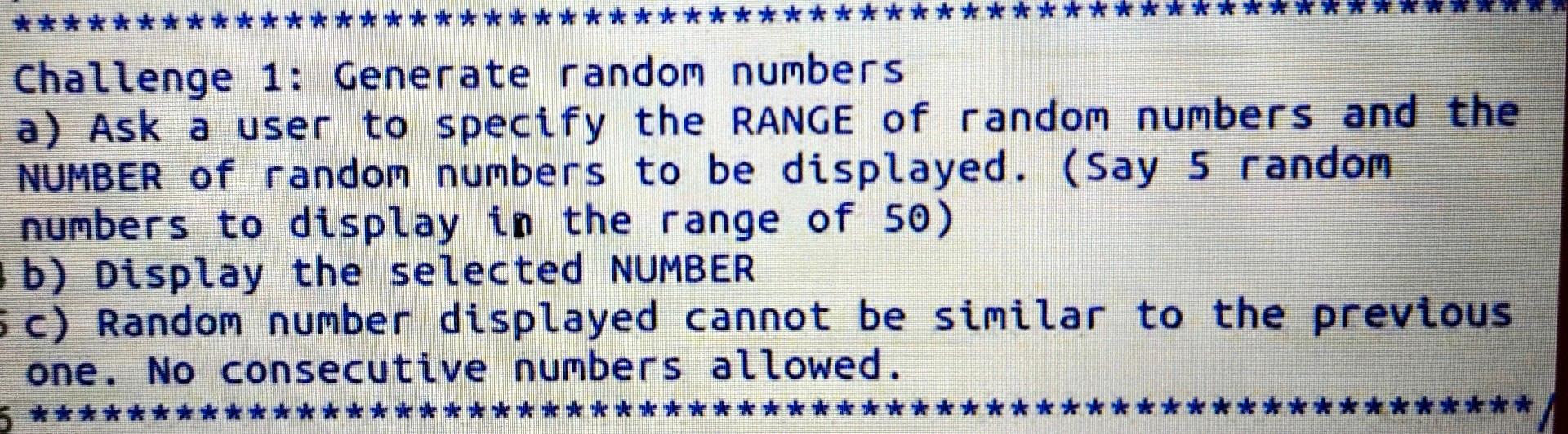 this one uses function And it's C language Challenge 1: Generate