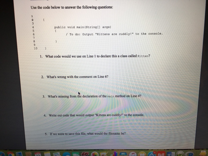 Java programs Outputting text to the Monitor Comments When writing any Java