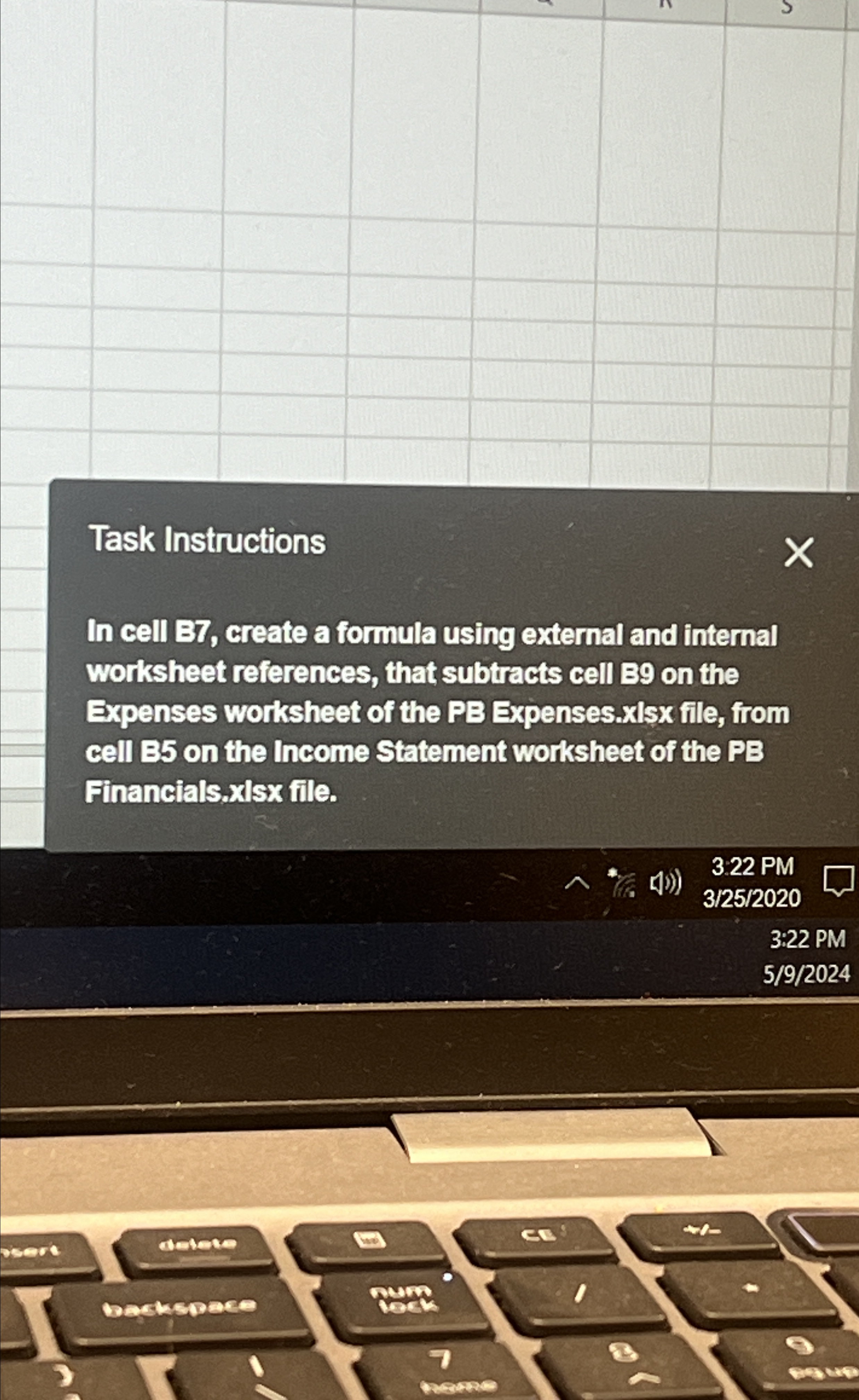  Task Instructions In cell 87, create a formula using external and