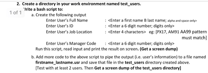  I need help with this! Thanks 2. Create a directory in