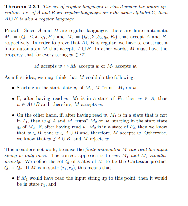 languages over the same alphabet. Prove that the difference of A and