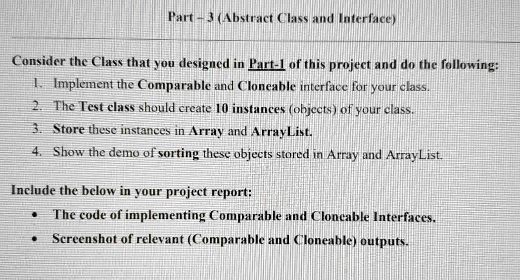 (with a class and a test class) to represent some real-world entity