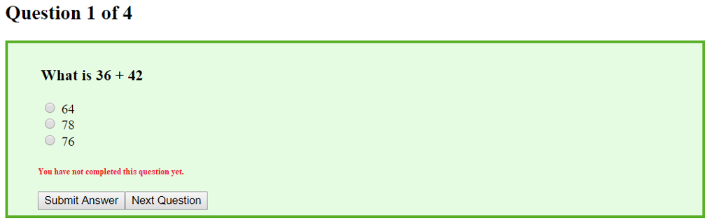 their answer by clicking on the Submit Answer button. Once the Submit