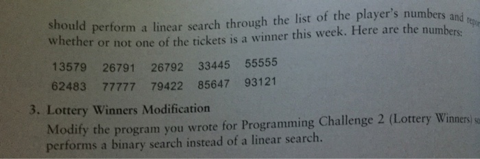 of linear 2. Lottery Winners A lottery ticket buyer purchases ten tickets