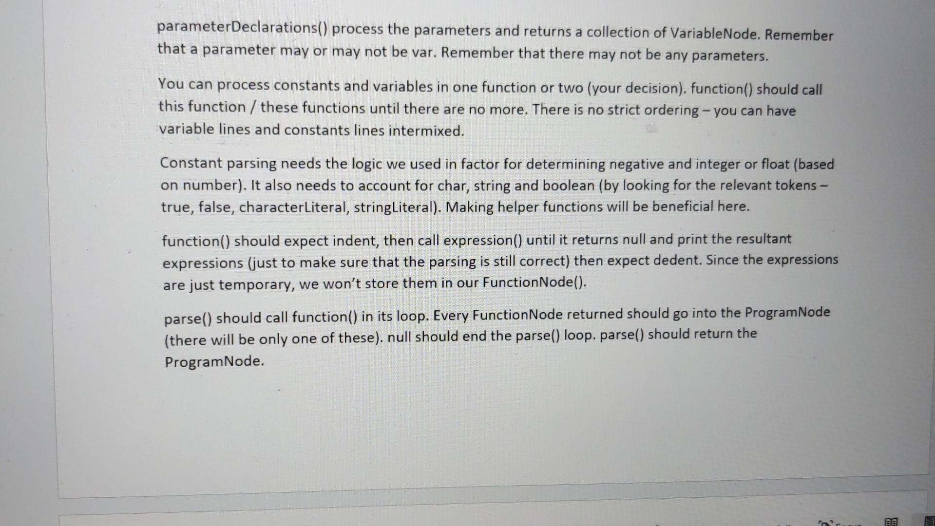 We will build a set of Nodes to represent a function. A
