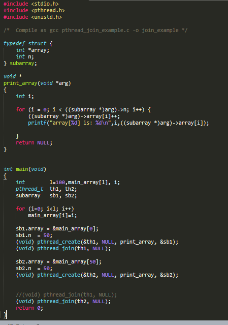  #include #include #include /* Compile as gcc pthread_join_example.c -o join_example */