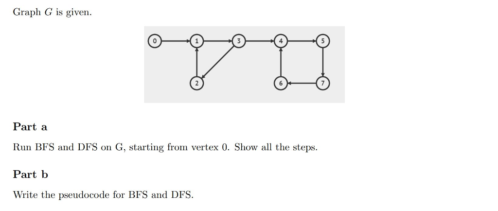 Please write clearly. Thanks. Graph G is given. 4 6 Part
