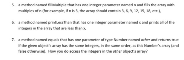  Using java write these methods a method named fillMultiple that has