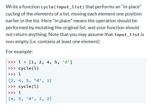 Please write the follwing in python. And check with the example to