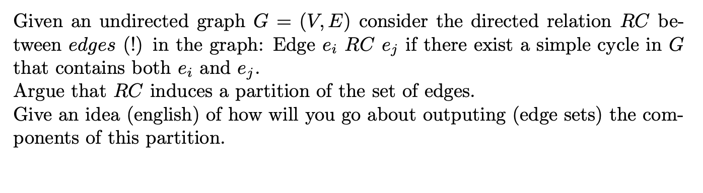 The question is asking to consider the directed relation that's called RC,