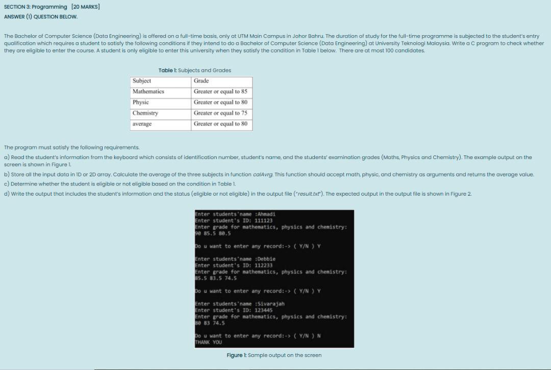 please write down the code in C programming , no need for