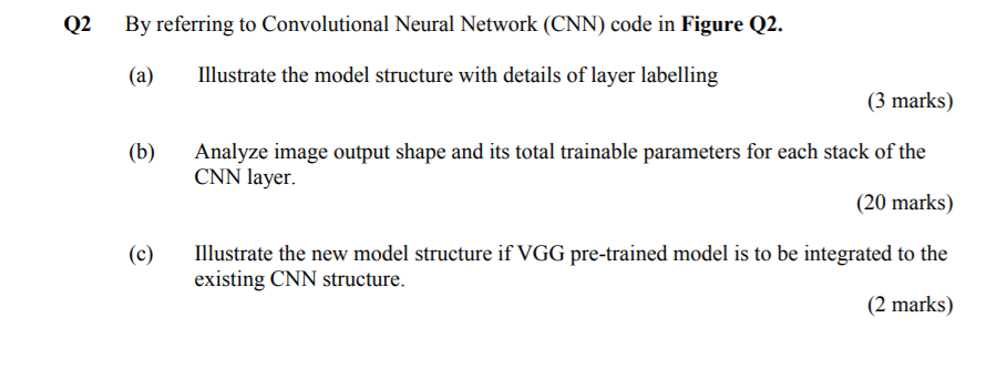  Q2 By referring to Convolutional Neural Network (CNN) code in Figure